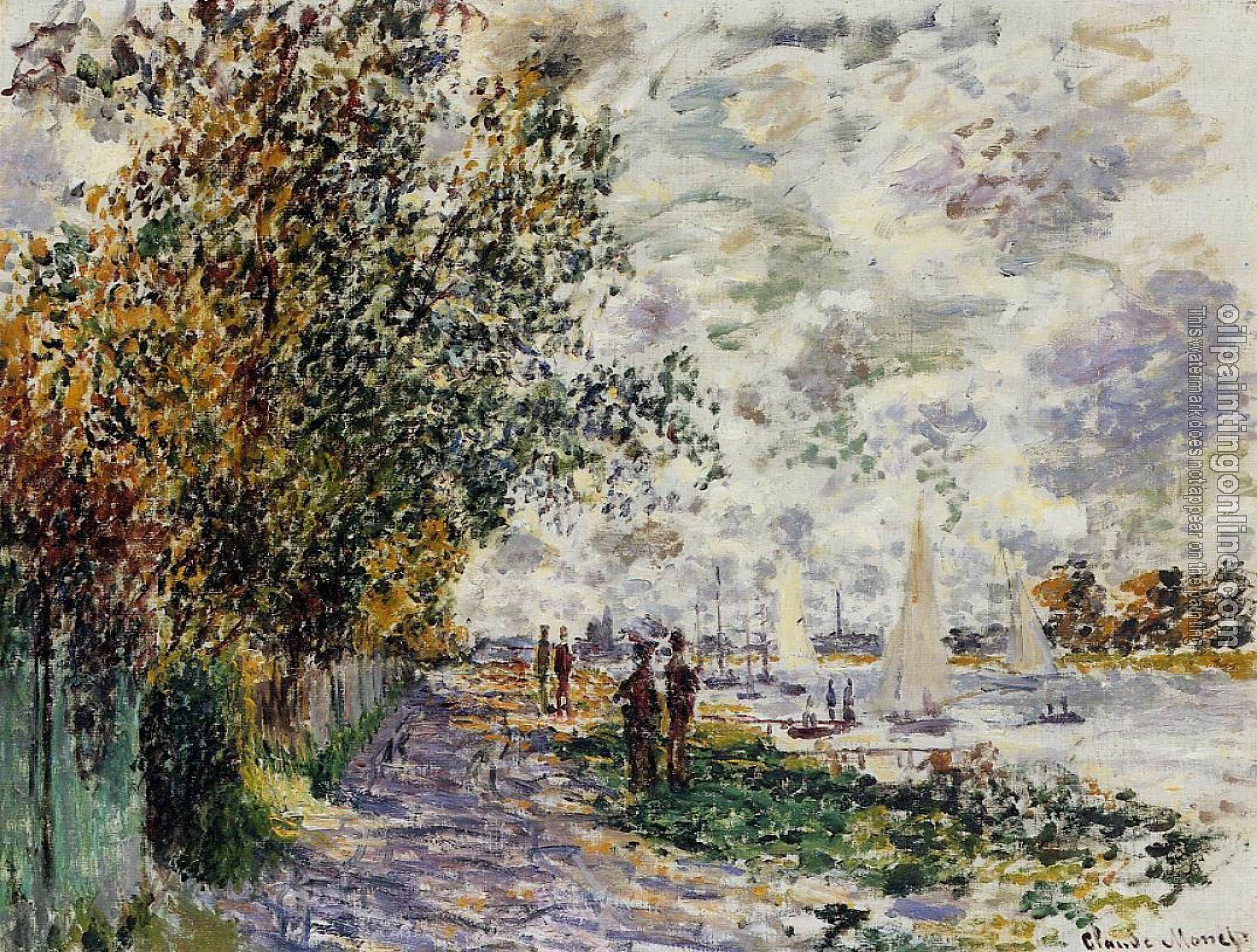 Monet, Claude Oscar - The Riverbank at Petit-Gennevilliers